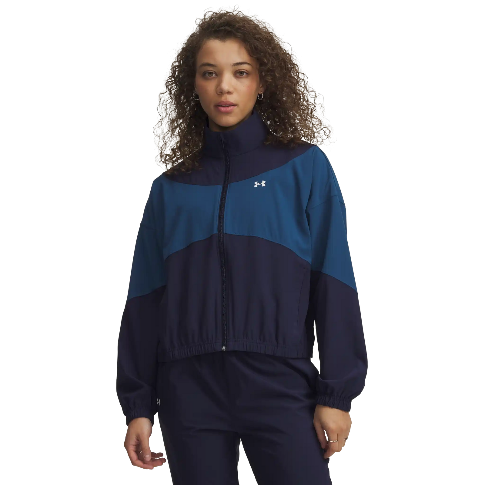 Under Armour Rival Jacket femme - Wham Blue / Midnight Navy / White