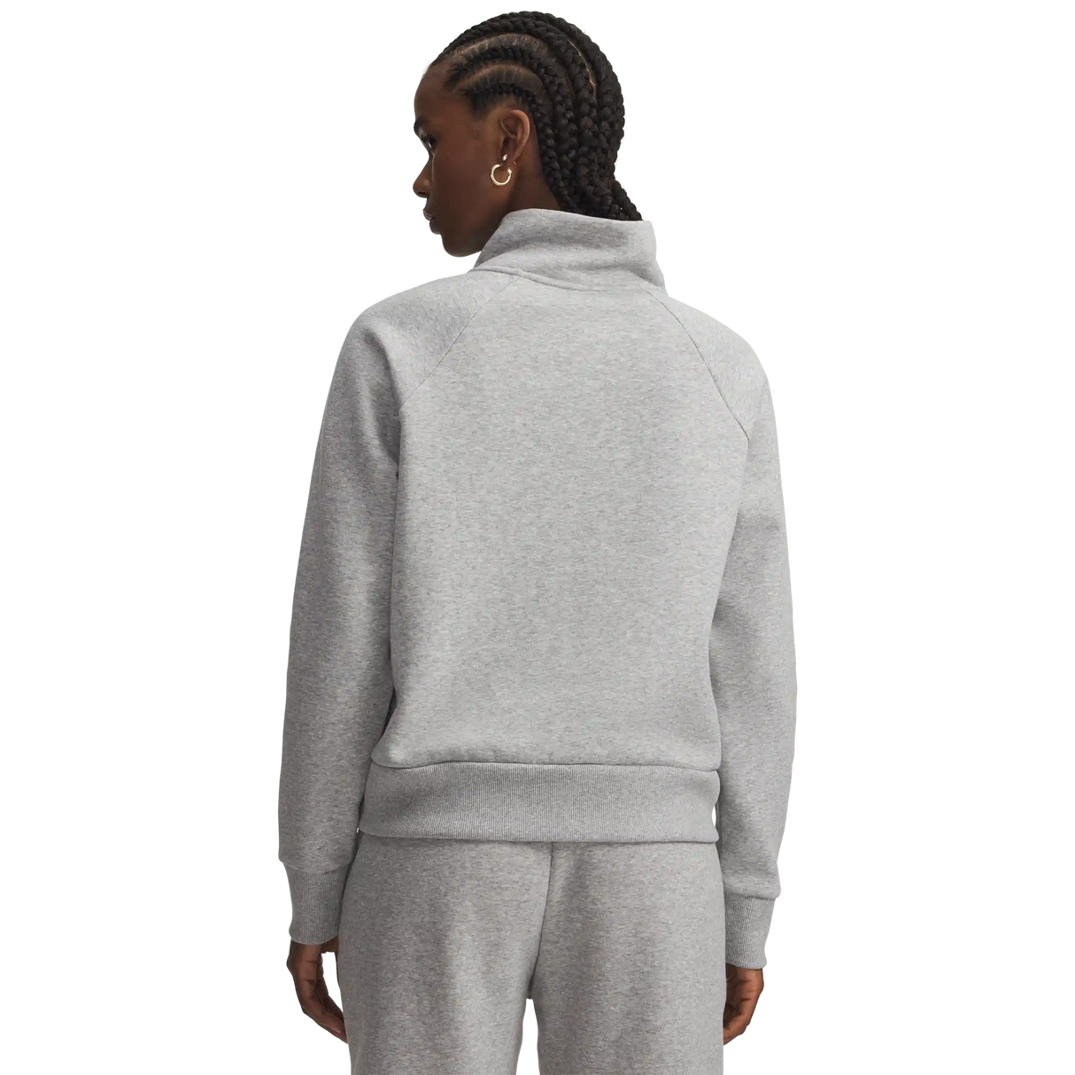 UA Rival 1/2 Zip chandail en molleton femme - Mod Grey Light Heather / White