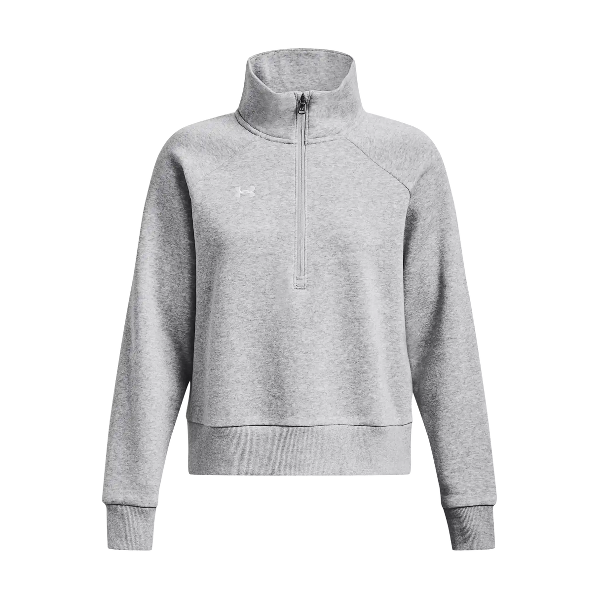 UA Rival 1/2 Zip chandail en molleton femme - Mod Grey Light Heather / White