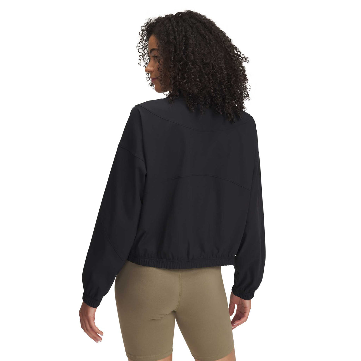 Under Armour Rival manteau sport en tissu tissé pour femme dos - Noir / Blanc