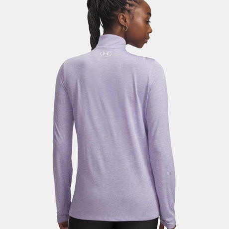 Under Armour Tech Half Zip Twist chandail de course manches longues femme - Transparent / White