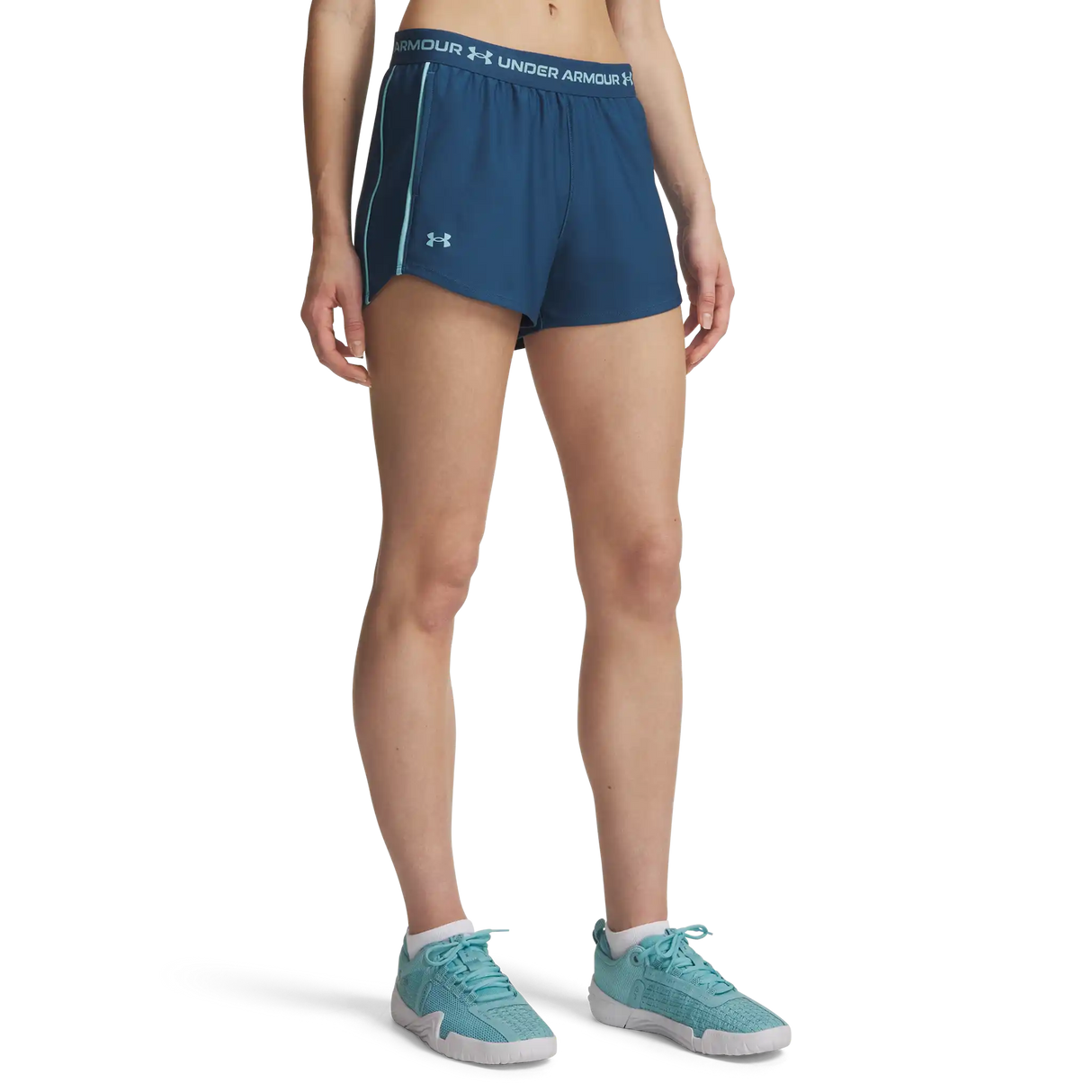 Under Armour Tech Play Up short 8 cm femme - Wham Blue / Blue Haze