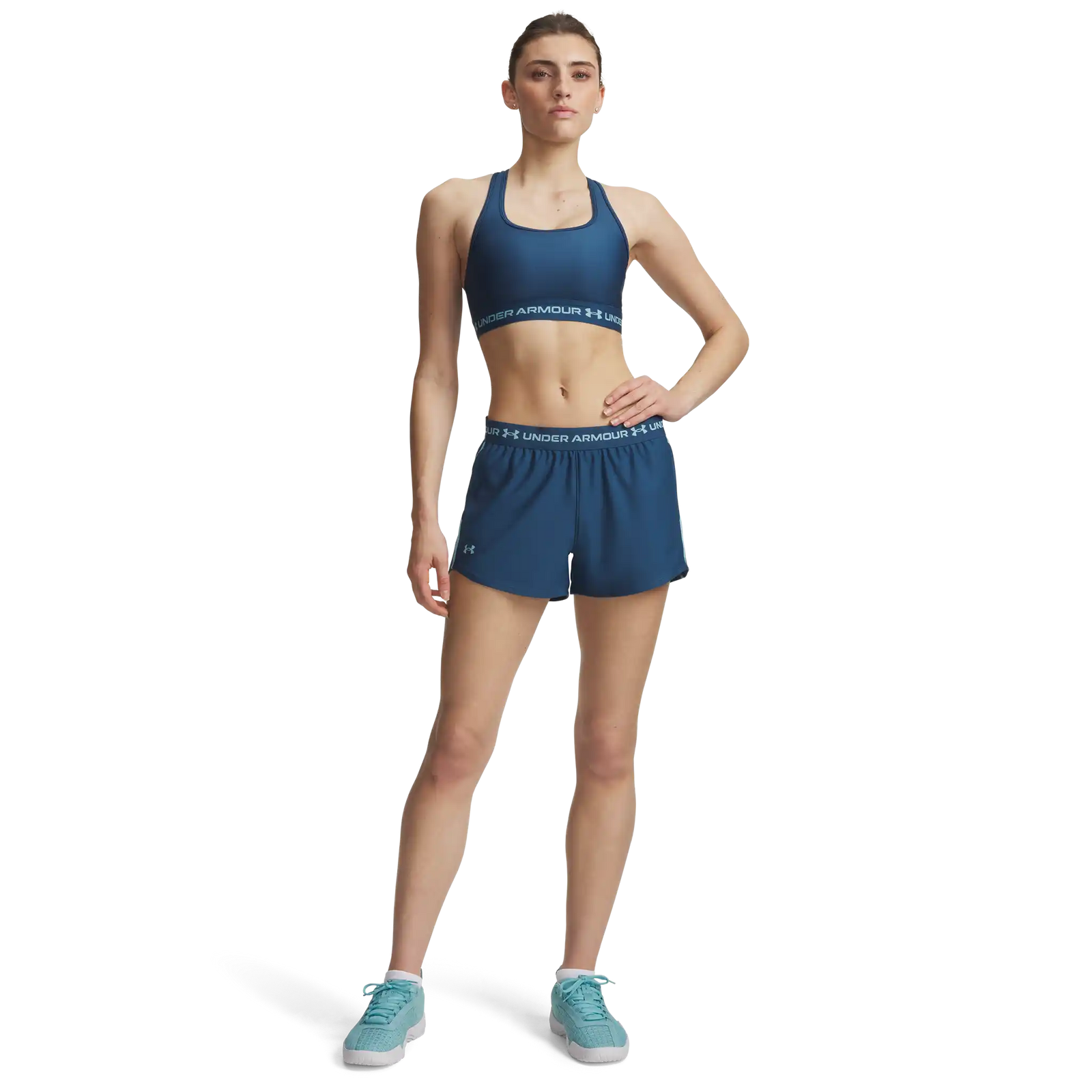 Under Armour Tech Play Up short 8 cm femme - Wham Blue / Blue Haze