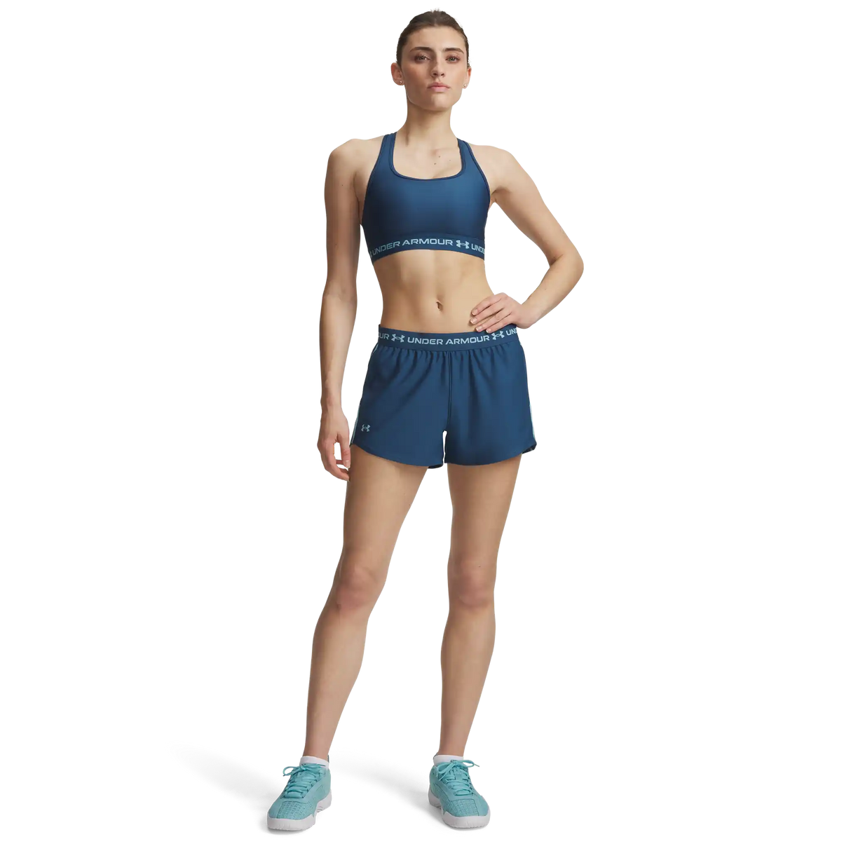 Under Armour Tech Play Up short 8 cm femme - Wham Blue / Blue Haze