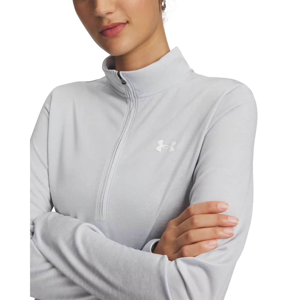Under Armour Tech Half Zip Twist chandail de course à pied pour femme - Halo Grey / White