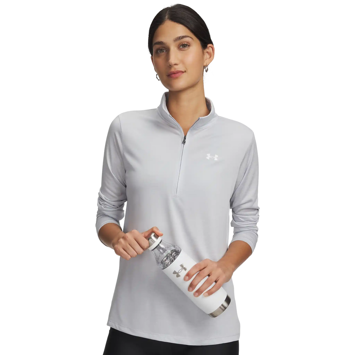 Under Armour Tech Half Zip Twist chandail de course à pied pour femme - Halo Grey / White