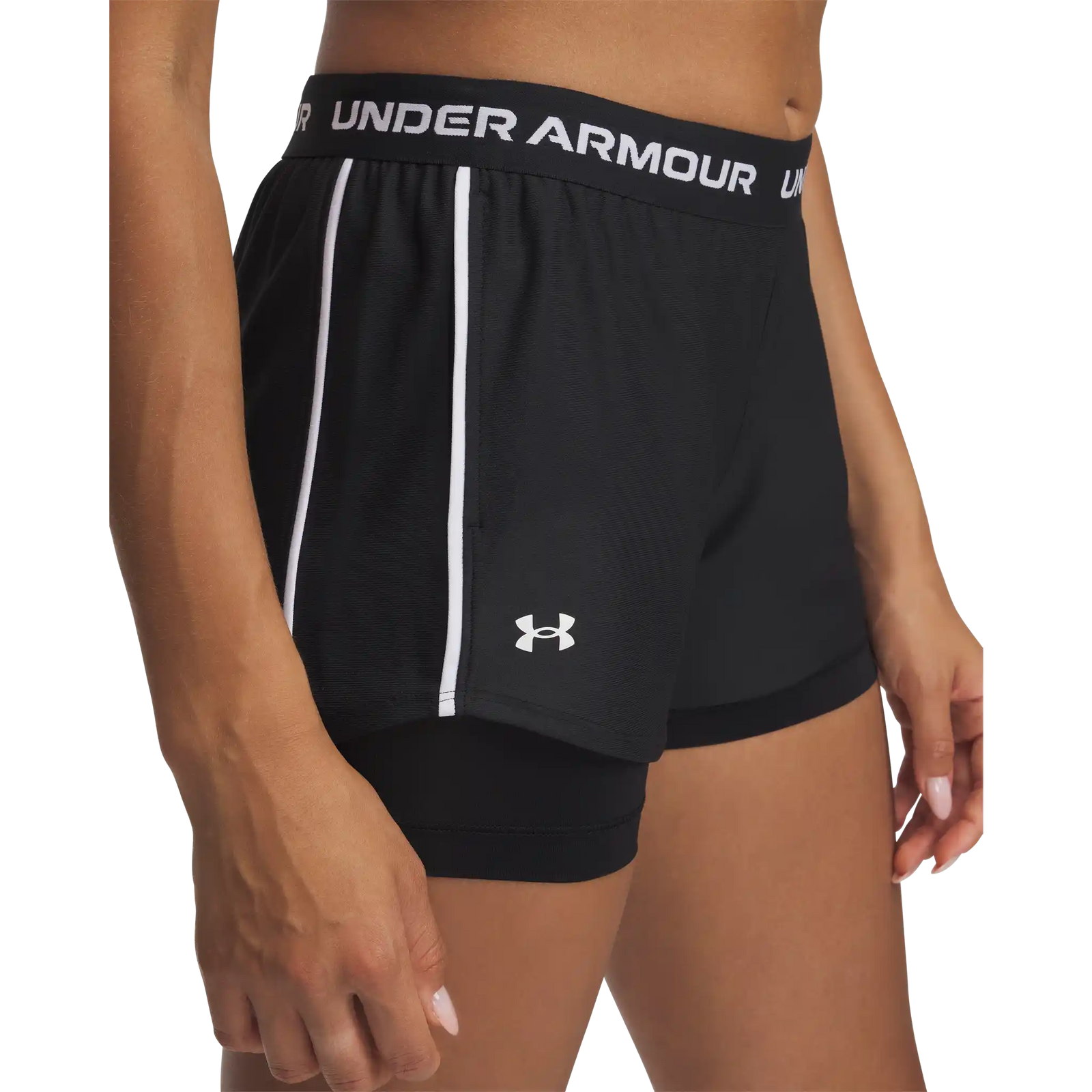 Under Armour Tech Play Up short 2-en-1 pour femme - Black / Black / White