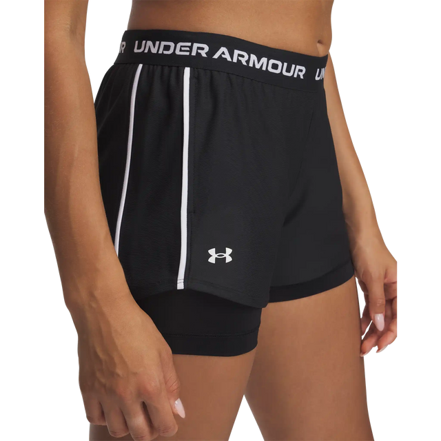 Under Armour Tech Play Up short 2-en-1 pour femme - Black / Black / White