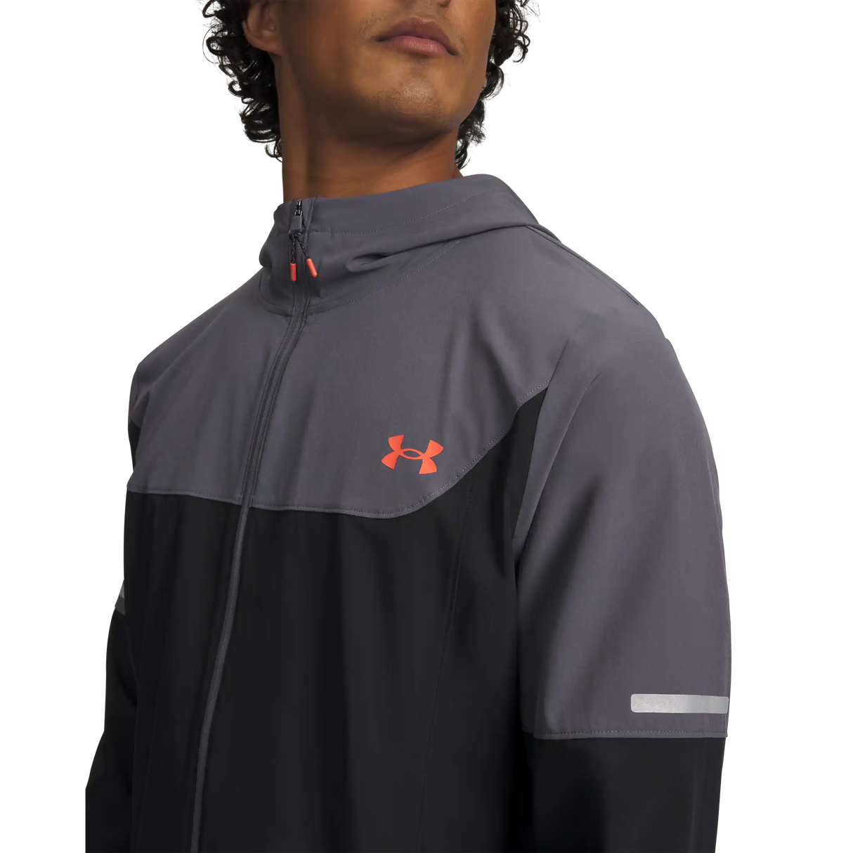 Under Armour Tech Utility Woven manteau pour homme - Black / Castlerock / Venom Red