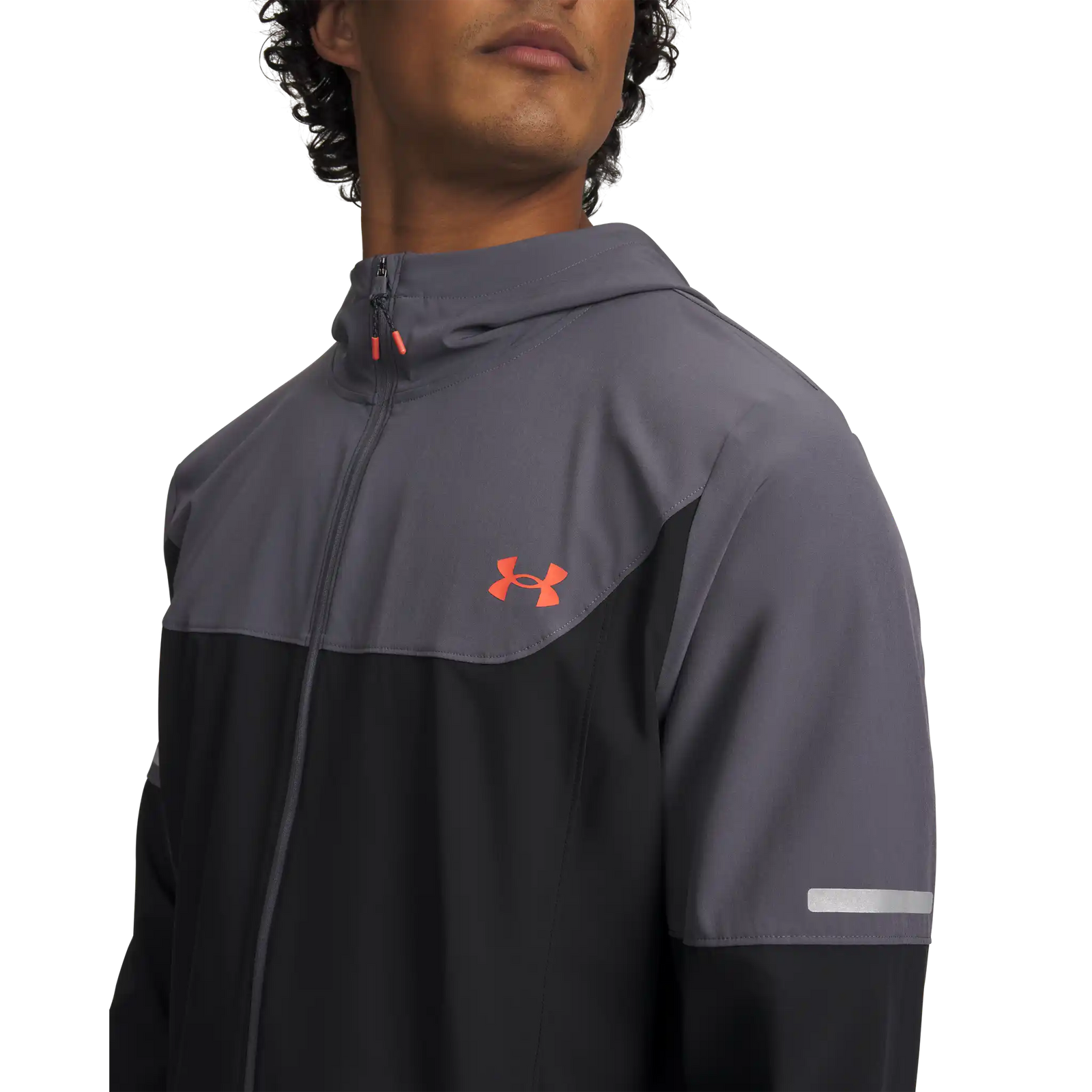 Under Armour Tech Utility Woven manteau pour homme - Black / Castlerock / Venom Red