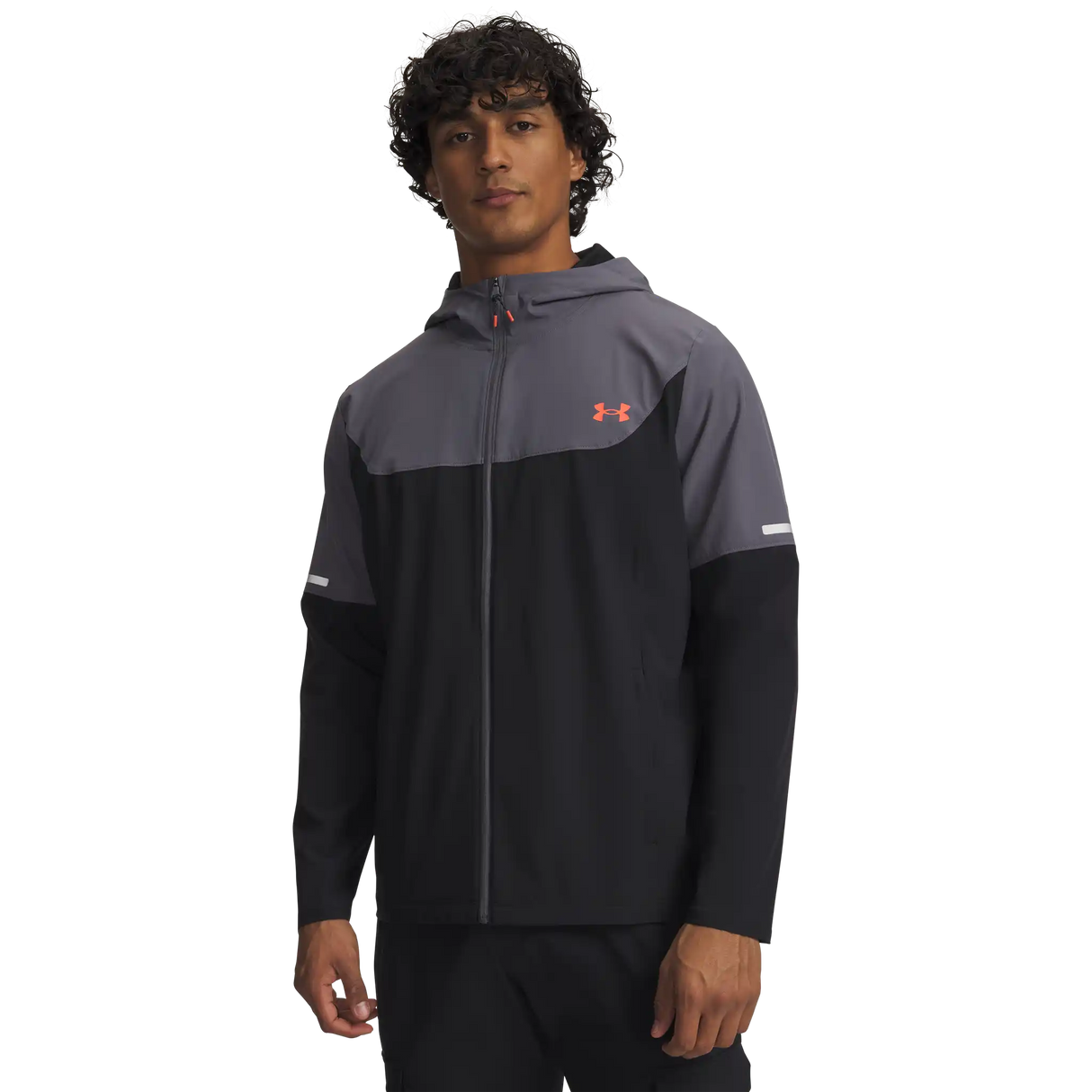 Under Armour Tech Utility Woven manteau pour homme - Black / Castlerock / Venom Red