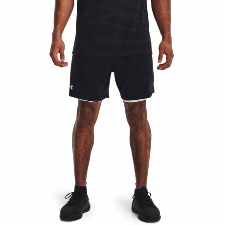 UA Vanish Woven shorts 2-en-1 pour homme - Noir / Blanc