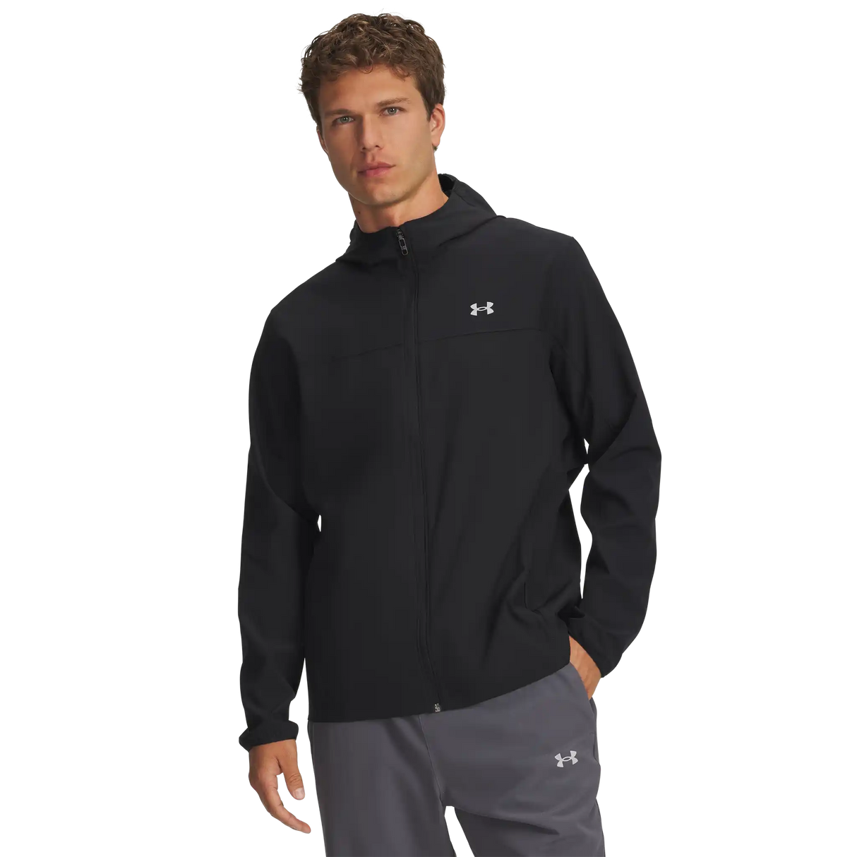 Under Armour Velociti Pro Storm manteau pour homme - Noir / Noir / Réfléchissant