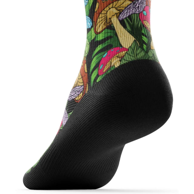 Outway Unfrog-ettable Forest Crew unisex running sock - Green / Multicolour - heel view
