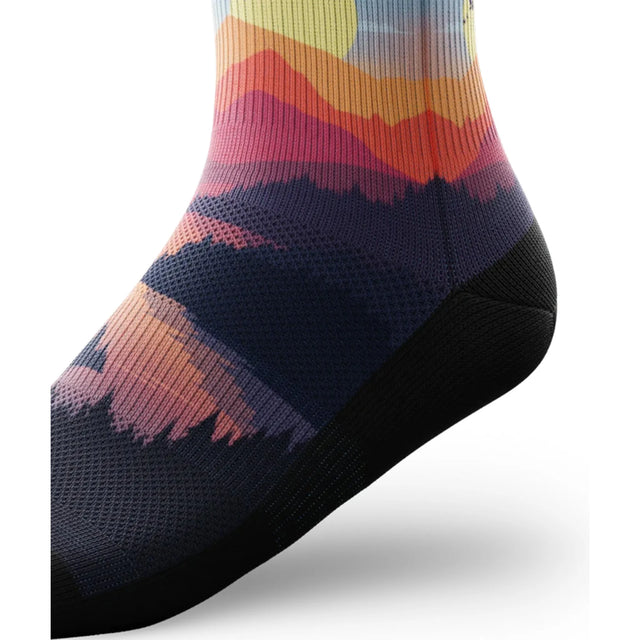 Outway Wanderlight Quarter chaussette de course unisexe - Bleu / Orange - vue de côté