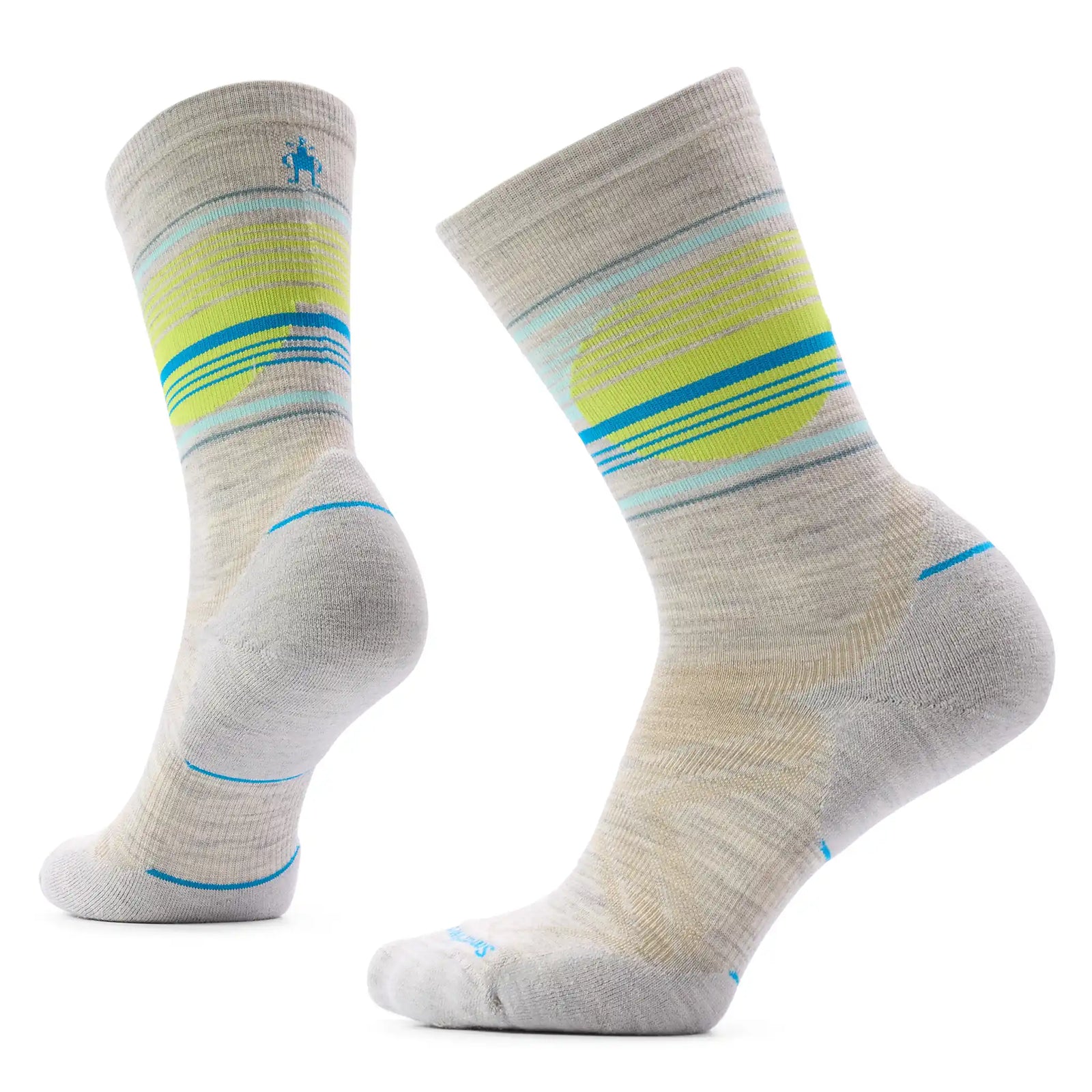 Smartwool Glow women's merino wool running crew sock in ash grey — main image