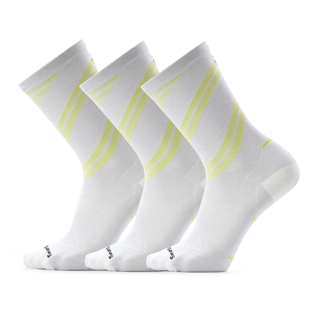 Smartwool Run Zero Cushion men's merino wool running crew sock in white — additional view