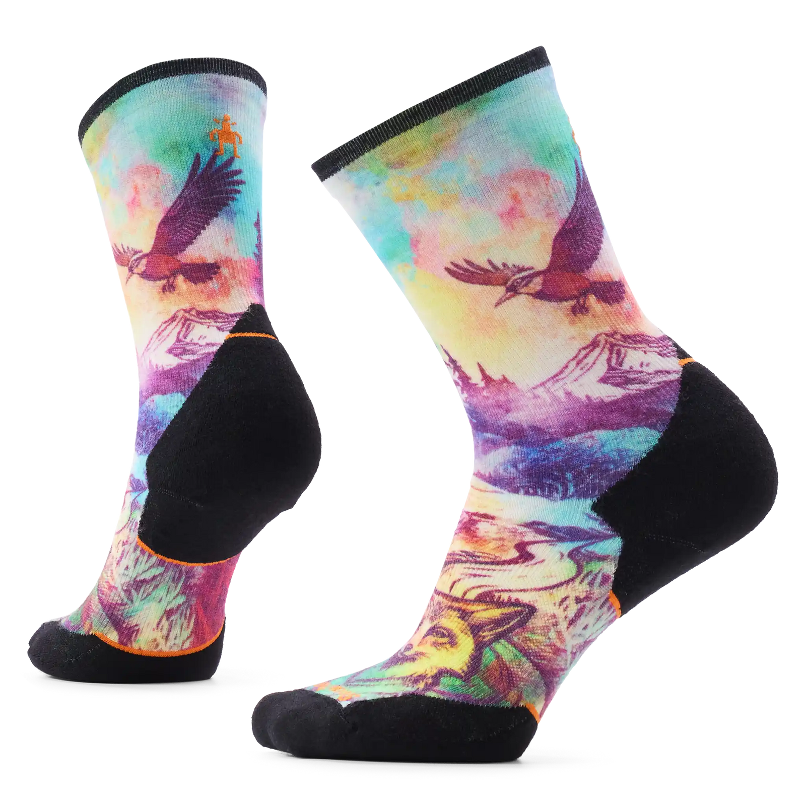 Smartwool Serene Peak women's merino wool trail running crew sock in dusty teal — main image