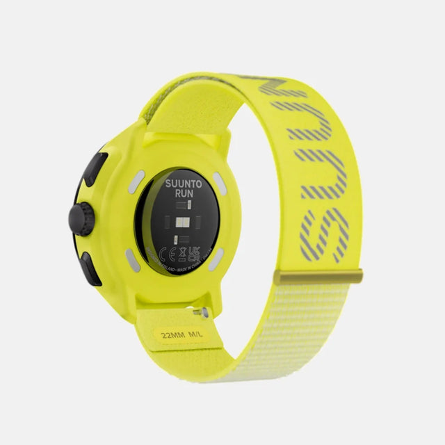 Montre GPS de course Suunto Run, coloris Lime (bracelet textile) — vue arrière