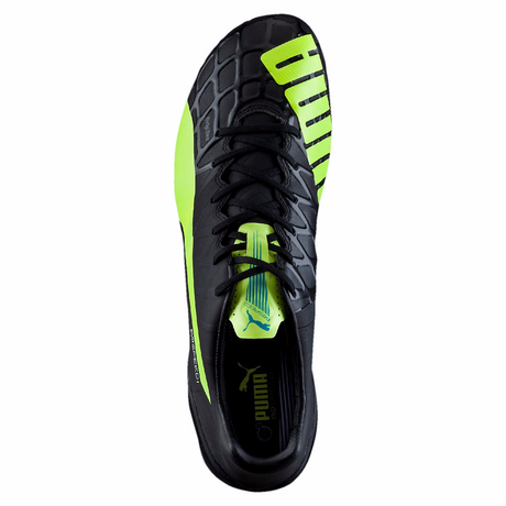 Puma evoSpeed 1.4 FG soccer cleats FG black yellow uv