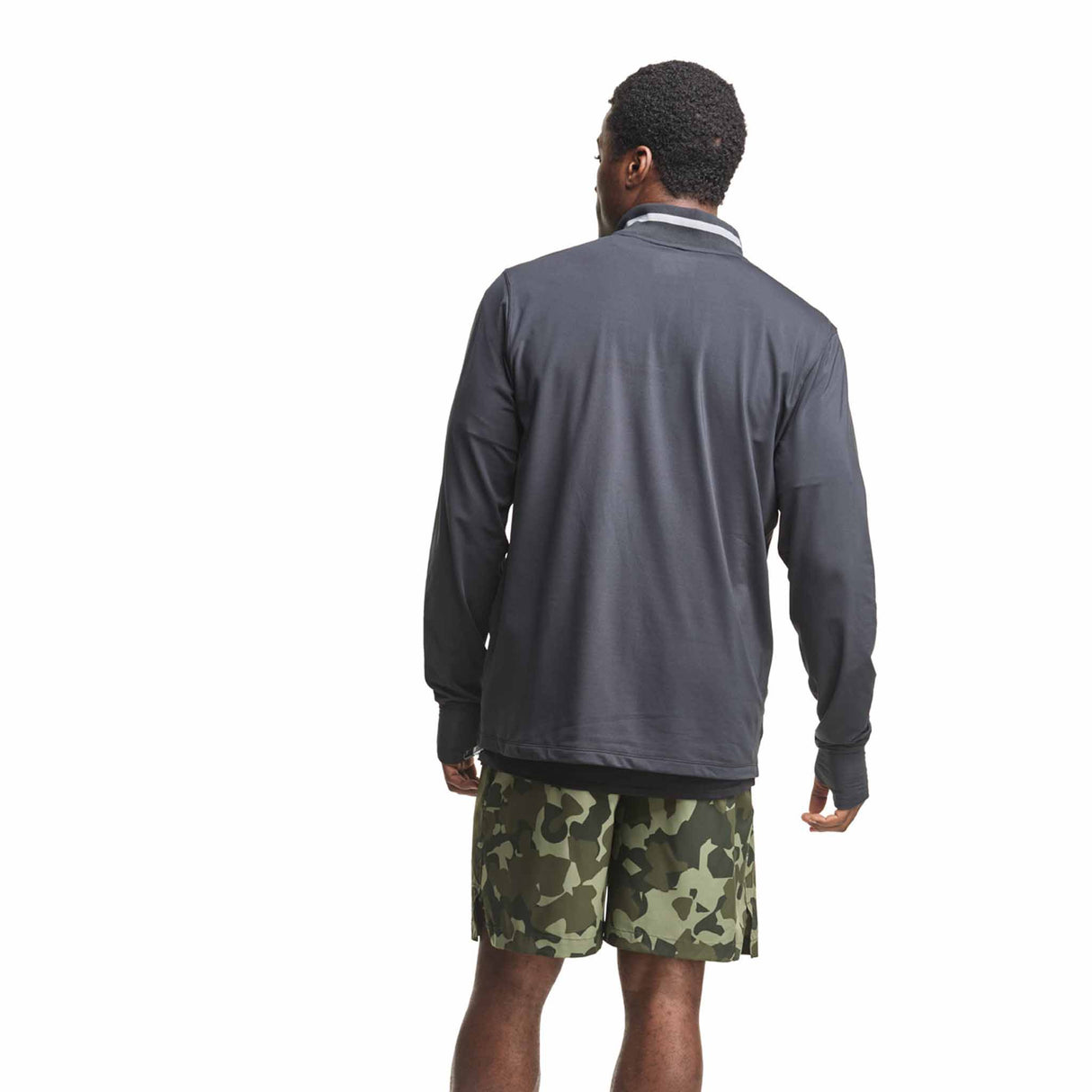 Champion City Sport 1/4 Zip script logo pour homme noir vue de dos