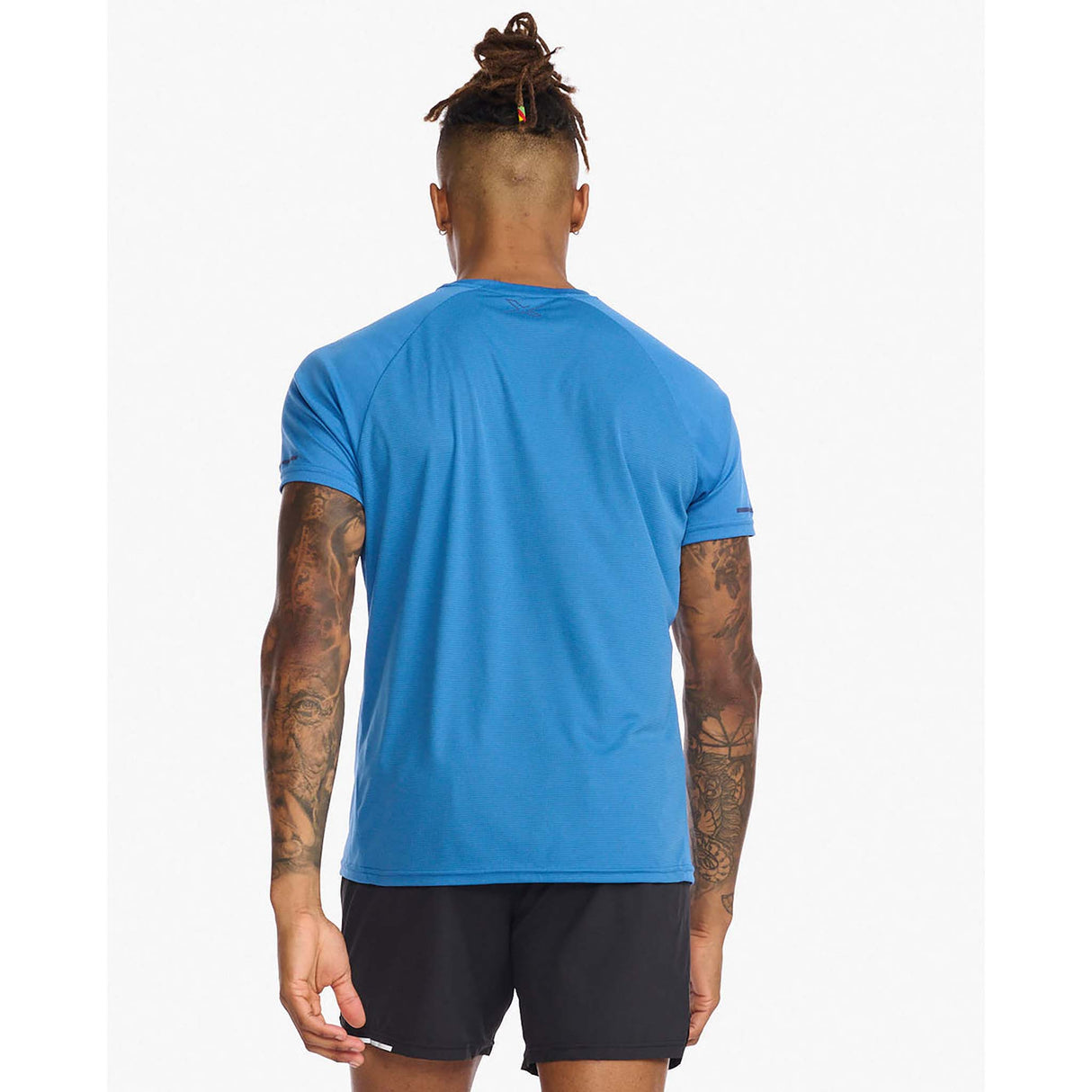 2XU Aero Tee t-shirt de course à pied medieval blue homme dos