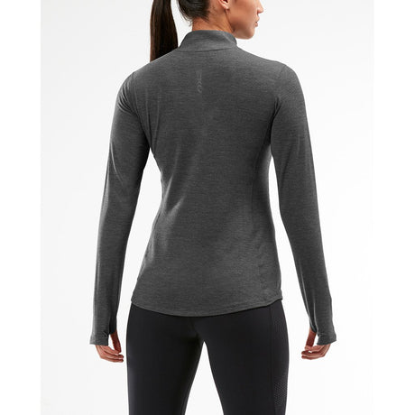 2XU Heat 1/4 Zip Top pour femme gris dos