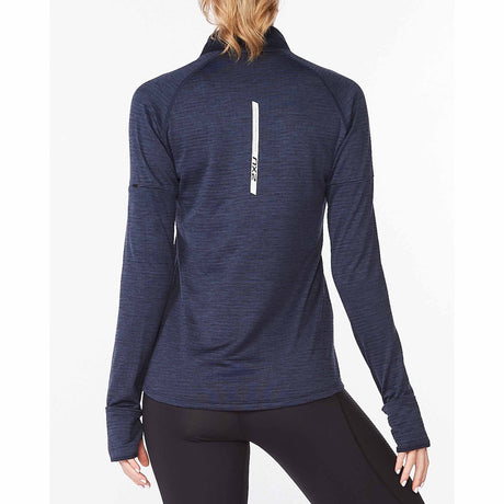 2XU Chandail manches longues Ignition 1/4 Zip pour femme midnight vue de dos