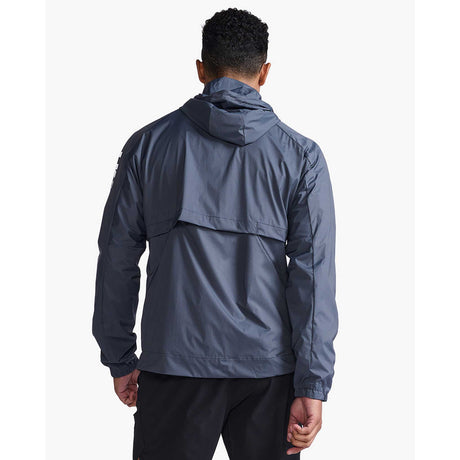 2XU Motion Windbreaker manteau coupe-vent homme dos- turbulence / blanc