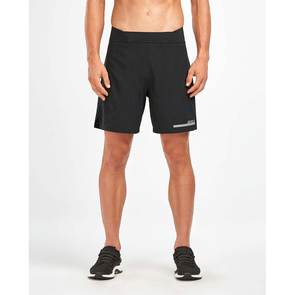 Short de course à pied pour homme 2XU Run 2 in 1 noir