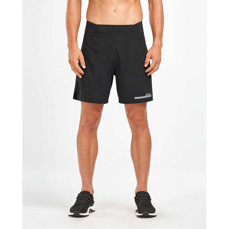 Short de course à pied pour homme 2XU Run 2 in 1 noir