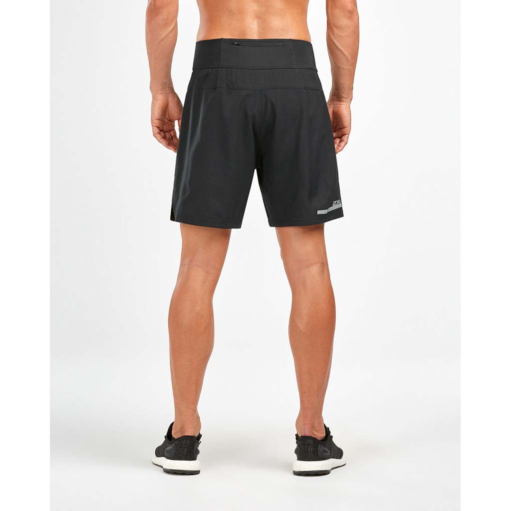 Short de course à pied pour homme 2XU Run 2 in 1 noir dos