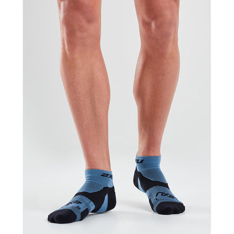 2XU 1/4 Crew Vectr Light Cushion bas de course a pied unisexe  denim black