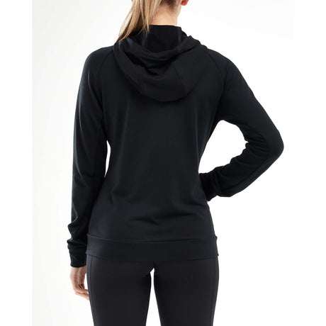 2XU Transit Zip Hoodie chandail kangourou noir femme dos