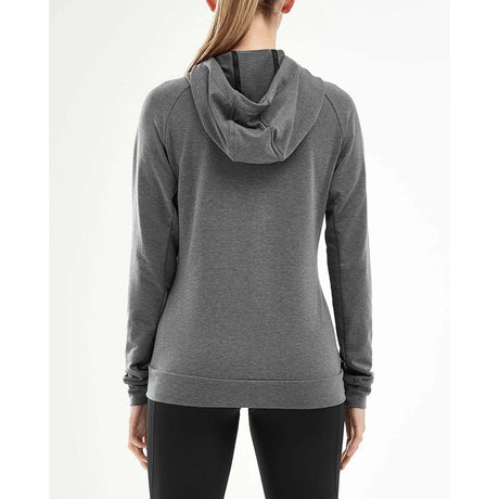 2XU Transit Zip Hoodie chandail kangourou gris  femme  dos