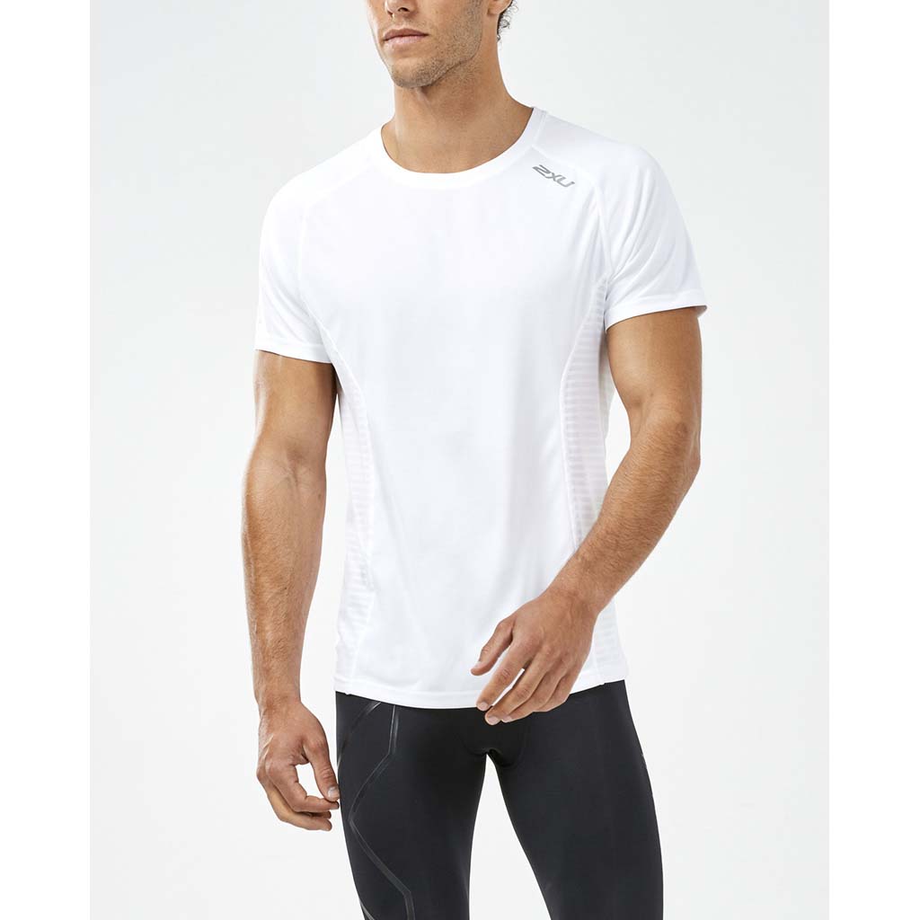 2XU XVent T-shirt sport et course à pied blanc pour homme lv2