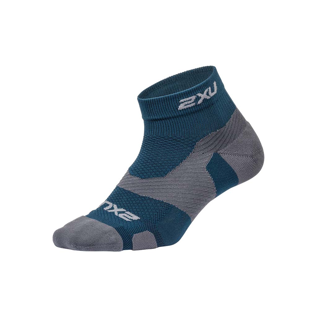 2XU 1/4 Crew Vectr Light Cushion bas de course a pied unisexe bleu