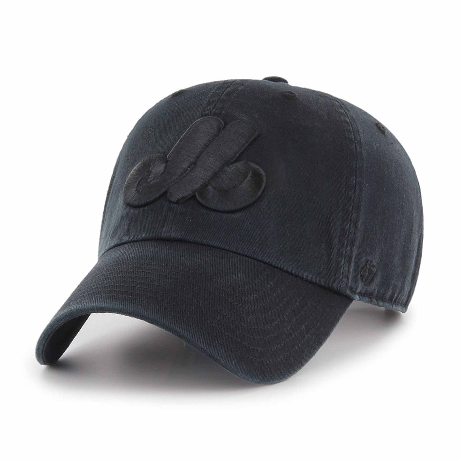 47 Brand Casquette 47 Brand Black On Black Clean Up MLB Montreal Expos