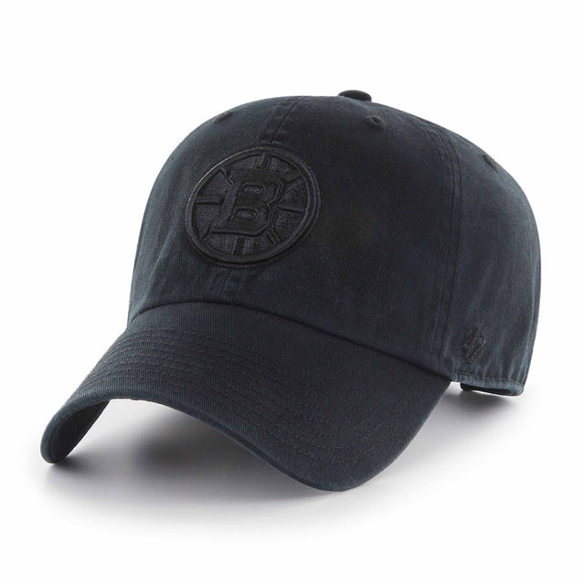 47 Brand Casquette 47 Brand Black On Black Clean Up NHL Boston Bruins