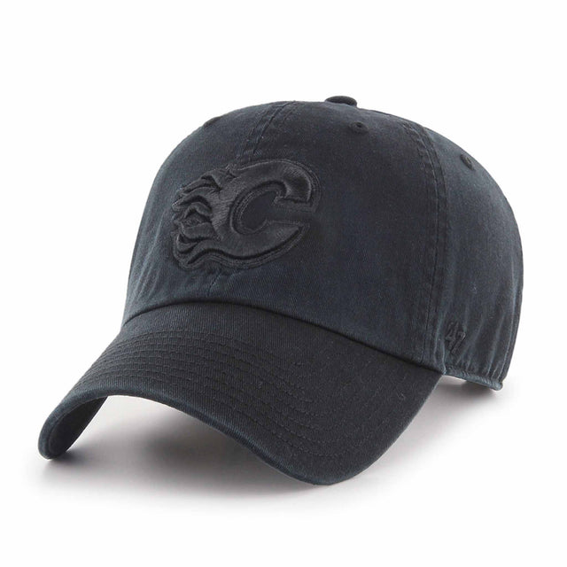 47 Brand Casquette 47 Brand Black On Black Clean Up NHL Calgary Flames