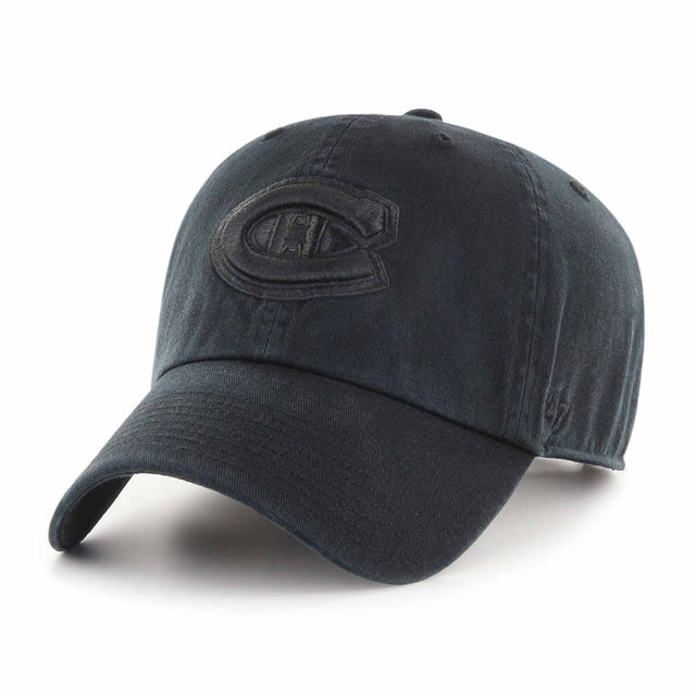 47 Brand Casquette 47 Brand Black On Black Clean Up NHL Montreal Canadiens