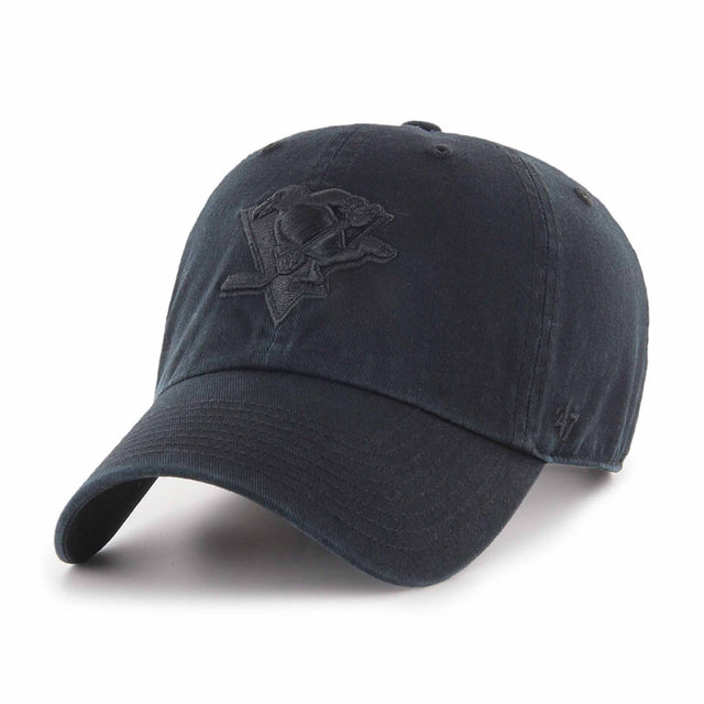 47 Brand Casquette 47 Brand Black On Black Clean Up NHL Pittsburgh Penguins