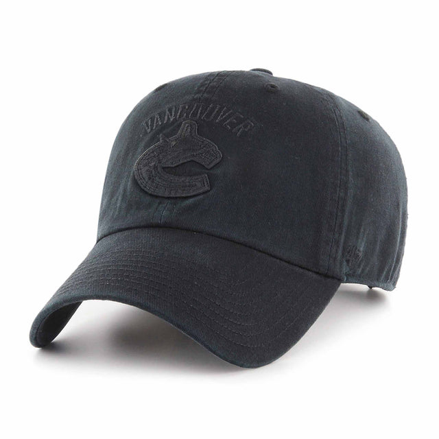 47 Brand Casquette 47 Brand Black On Black Clean Up NHL Vancouver Canucks
