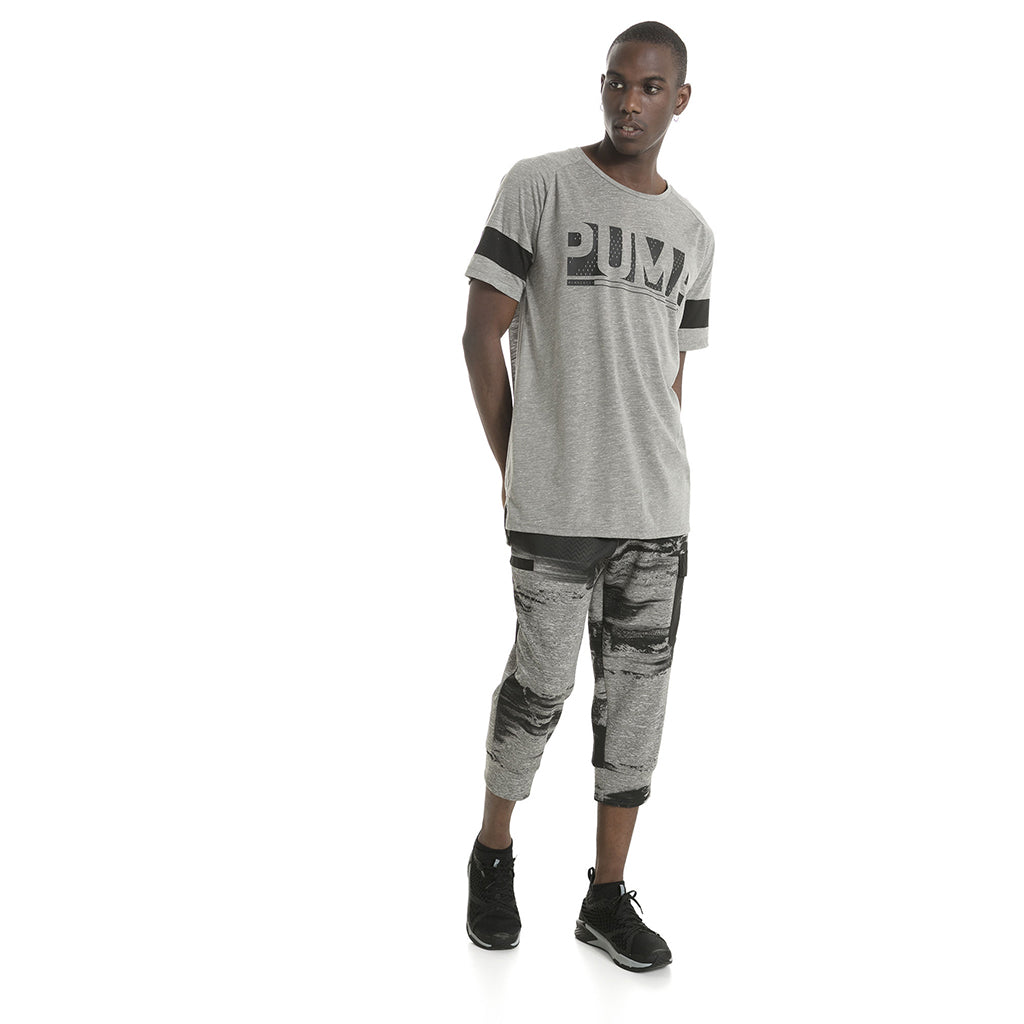 T-shirt homme Puma Active Training Energy à manches raglan gris chiné mode 2 Soccer Sport Fitness