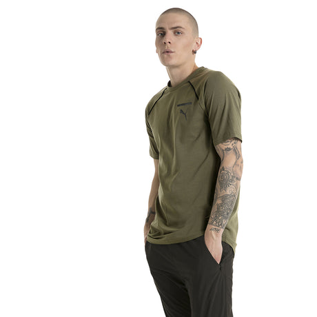 T-shirt homme Puma Evo Core olive night vue mode 1 Soccer Sport Fitness