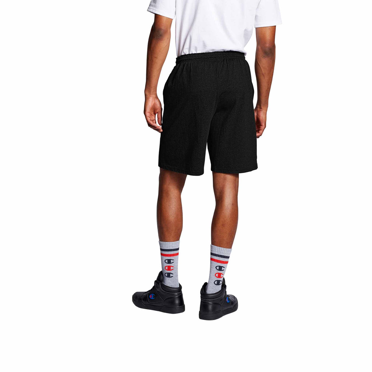 Classic 9 Inch Graphic Jersey Short sport pour homme noir vue de dos