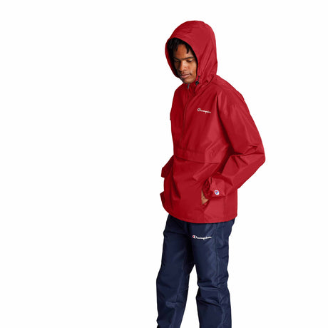 Champion Stadium Packable Jacket manteau de pluie à enfiler Scarlet vue de côté