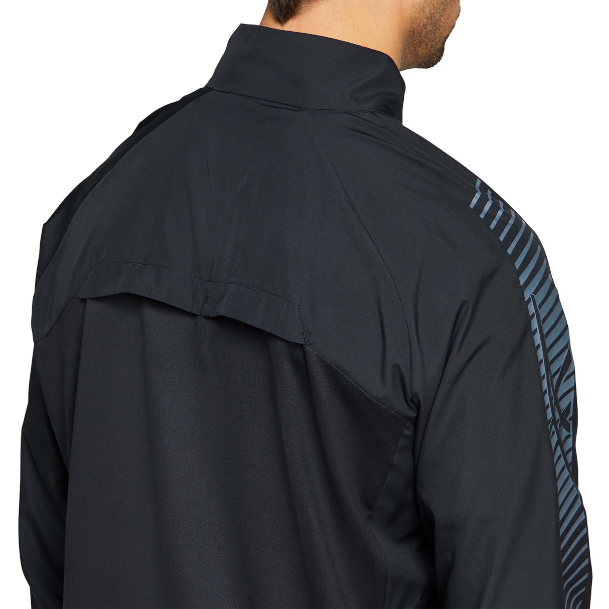ASICS Icon Jacket veste de course à pied pour homme noir gris dos 2