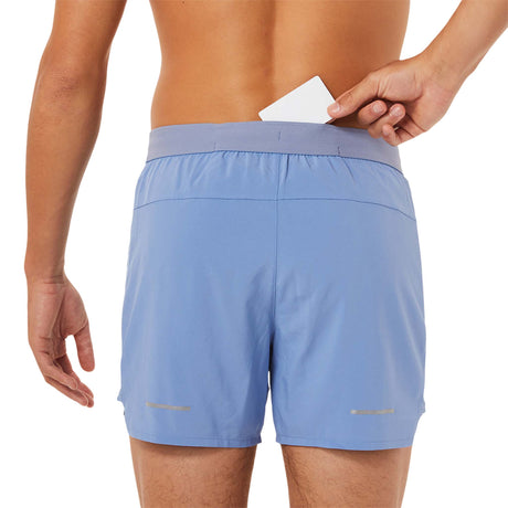 ASICS Road 5-Inch short de course à pied homme blue harmony pochette