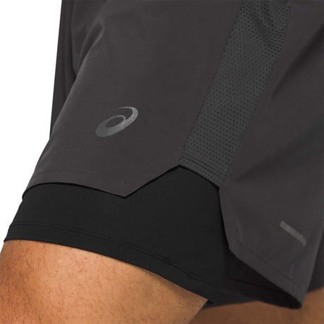 ASICS Road 5" short de course graphite grey homme cuissard